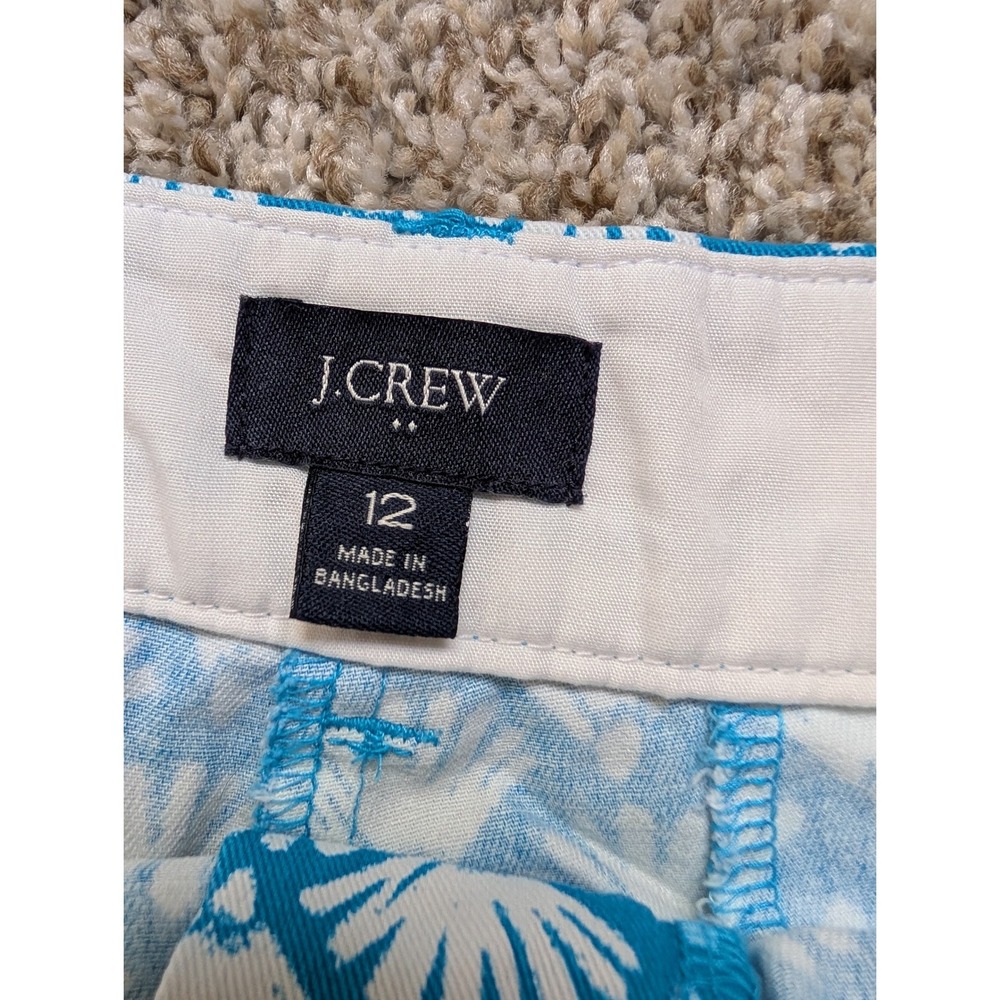 J.Crew Chino Shorts Women's 12 Blue Teal Seashell Print Beach Preppy Resortwear - Picture 3 of 10